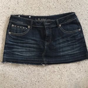 Short Denim Skirt - L.A. Idol Raw Hem